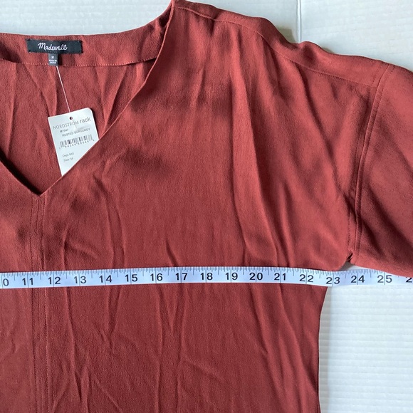 New Madewell Rust Novel Shift Rusted Burgundy Dress Medium - Picture 6 of 9